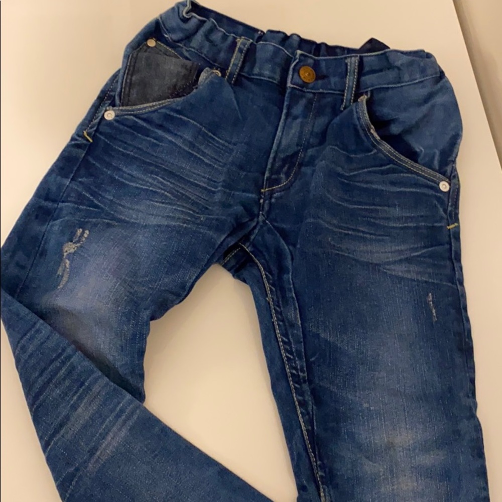 H&M Distressed blue jeans, size 5-6 YR